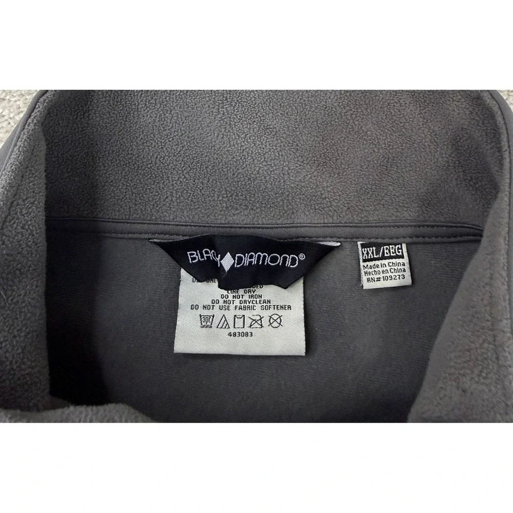 Black Diamond Vest Men's XXL Gray Softshell Fleece Lined Full Zip Outdoor Hiking